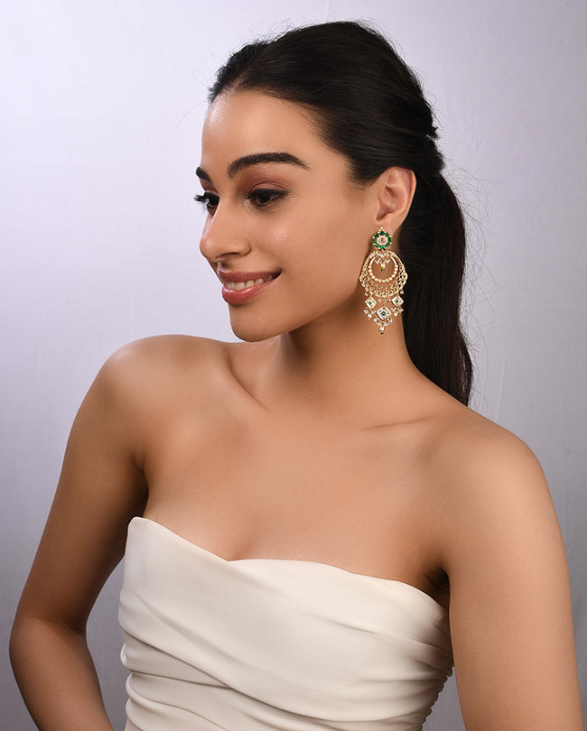 Pearl, Diamond and Emerald earrings